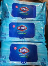 3 Pack Case Clorox Disinfecting Wipes 75ct 225 Total Fresh Scent Kills 9... - $19.79