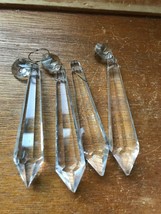 Vintage Lot of 4 Clear Glass Crystal Lamp Accents Decorations - 3 and 5/... - $13.09