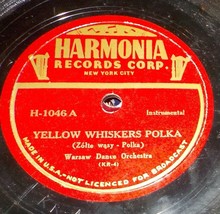 Warsaw Dance Orch (Krygier) 78 Yellow Whiskers Polka / My Treasure Waltz Y13 - £5.44 GBP