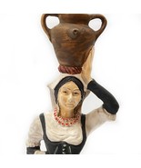 Italian Peasant Women Bottle Decanter Cherry Brandy Statue Ceramic Vinta... - £47.45 GBP