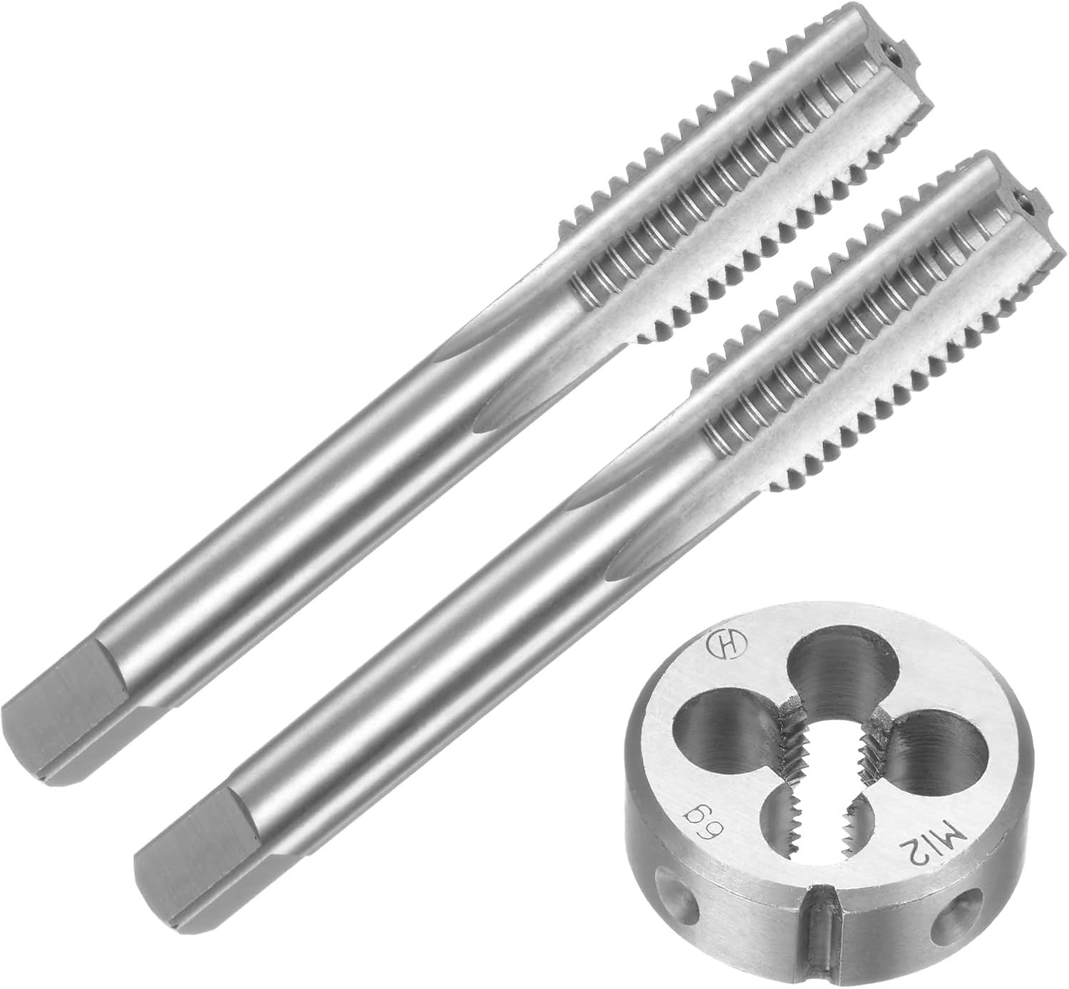 Uxcell 3Pcs Tap And Die Set, Metric M12 X 1.75 Thread Taps &amp; Round Die, ... - $34.92
