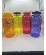 Set of 4 Nalgene 32oz Water Bottles Orange Yellow Pink Purple Made in USA - $49.49