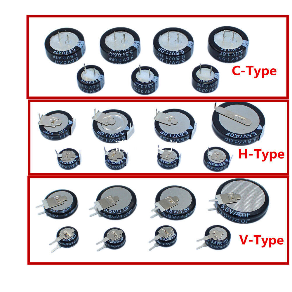 Primary image for 1Pc 5.5V 0.1F/0.22F/0.33F/0.47F/0.68F/1F/1.5F/4F Super Farad Capacitor