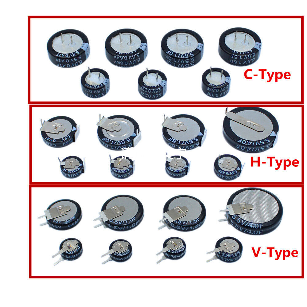 1Pc 5.5V 0.1F/0.22F/0.33F/0.47F/0.68F/1F/1.5F/4F Super Farad Capacitor - $2.37+