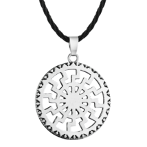 Black Sun Wheel Necklace Slavic Esoteric Occultism Protection Pendant 20... - £6.71 GBP