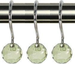 NEW Daniel&#39;s Bath &amp; Beyond 12 Piece Crystal Shower Curtain Hooks Sage Green - £14.76 GBP