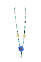 Marina Fsati Womens Yellow Lasting 431 Necklace Blue - £38.08 GBP