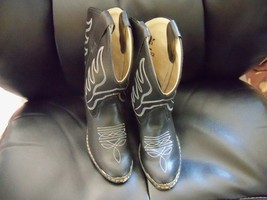Black Old West Western Cowboy Riding Show Boots Boot Children Size 12.5 EUC - £29.27 GBP