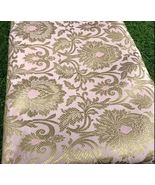 Baby Pink &amp; Gold Indian Banarasi Brocade Fabric, Wedding Dress Fabric - ... - $7.49+