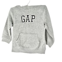 Gap Hoodie Childs 4 Years Gray Fleece Embroidered GAP Kangaroo Pocket LS - $10.89