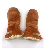 Vintage Goodwear Glove Men Mittens Large Deerskin Brown Orange Insulated... - $38.51