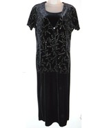 Womens Size XL Dress Black Velvet Silver Sparkles by Kathie Lee Layered ... - $20.83 CAD