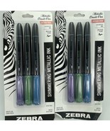 Zebra Metallic Brush Pen Medium Point Pack of 3 Colors Acid Free 2X Tota... - $10.64 CAD