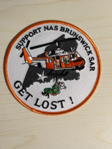 4.5&quot; NAVY SUPPORT NAS BRUNSWICK SAR GET LOST STAR HELI ROUND EMBROIDERED... - £23.12 GBP