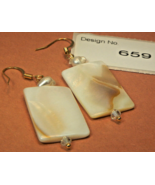 Gold 18k Pearl Natural Shell Gemstone Earrings Facilitate-love #659 - £9.26 GBP