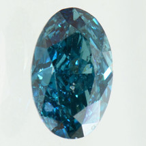 Oval Shape Diamond Fancy Blue Color Loose Real VS2 Natural Enhanced 1.00 Carat - £1,110.54 GBP