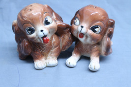 Vintage Ceramic Puppy Salt And Pepper Shakers - $21.03