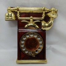 Vintage Rotary Telephone Index Notepad Notecards Brown Gold British Design  - $48.10