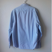 GAP Blue White Stripes Shirt Men size Large Fitted Button Down Long Sleeves - £10.11 GBP