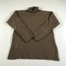 William Kasper Cashmere Sweater Womens Medium Brown Turtleneck Ribbed - £29.78 GBP