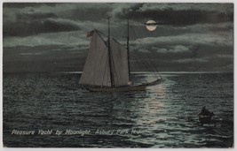 Vintage Postcard 1910 Pleasure Yacht By Moonlight Recreation Boating Adventure - £6.55 GBP