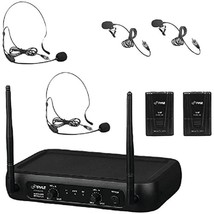 Pyle Dual Channel Wireless Microphone System - VHF Fixed Dual Frequency Wireless - £54.54 GBP