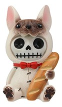 Furrybones French Bulldog With Baguette Bread Skeleton Statue Toy Furry Bones - £11.80 GBP