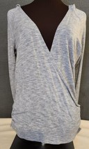 Athleta Womens Wrap Hoodie Sweatshirt Long Sleeve Heather Blue Size Medium Modal - £13.30 GBP
