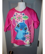 Disney Store Stitch Swim Shirt Rash Guard UPF 50+ Size 5 Girl&#39;s EUC - £11.41 GBP