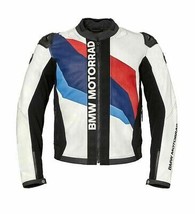 BMW Motorcycle Racing Biker Leather jacket BMW Men&#39;s Motorbike Leather Jackets - £110.15 GBP+