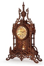 FUNPOLA LED 3D Wood Puzzle Clock Tower 3D Puzzle Building Model Home - £44.94 GBP