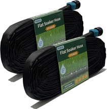 Flat Soaker Hose for Garden Beds 20 50 100 150 Ft, 50&quot; 2Pack Linkable D - $128.99