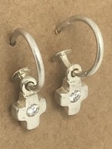 sterling silver cross hoop earrings - £23.72 GBP