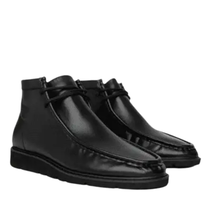 Men's TAYNO Wallabee Chukka Boots Smooth Leather Light Weight Mojave L Black image 2