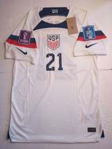 Timothy Weah USA USMNT 2022 World Cup Qatar Match Slim White Home Soccer Jersey - £85.91 GBP