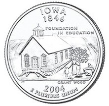 2004-D Iowa Edelstein Handgehoben Staat Quarter - £2.44 GBP
