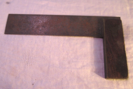 Vintage 7 inch hardened Combination Square wooden handle no markings tool rusty - £21.58 GBP