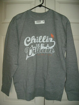 NEW Chillin like a Villain Sweatshirt unisex sz L gray crewneck fleece Primetime - £11.92 GBP