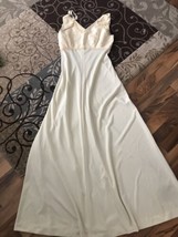 Vtg 70s Cream Lace Bodice Empire Waist BRIDE Wedding Montgomery Ward Dress Sz 12 - £111.68 GBP