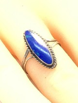 vintage sterling silver 925 Mexico lapis ring size 5.5 - £43.28 GBP