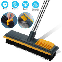 2 In 1 Long Handle Cleaning Tile Brush Floor Scrub Broom With Stiff Bristles Us - £21.57 GBP