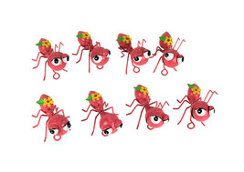 Set of 8 Pink Metal Art 3.25 Inch Ant Table Wall Hanging Decorations - £28.94 GBP