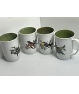 Neiman Marcus Lot Of Four Coffee Mugs Cups Birds FF Fitz &amp; Floyd Vintage - $28.04