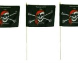 AES 12x18 12&quot;x18&quot; Pirate Jolly Roger Surrender The Booty Stick Flag Wood... - $13.88