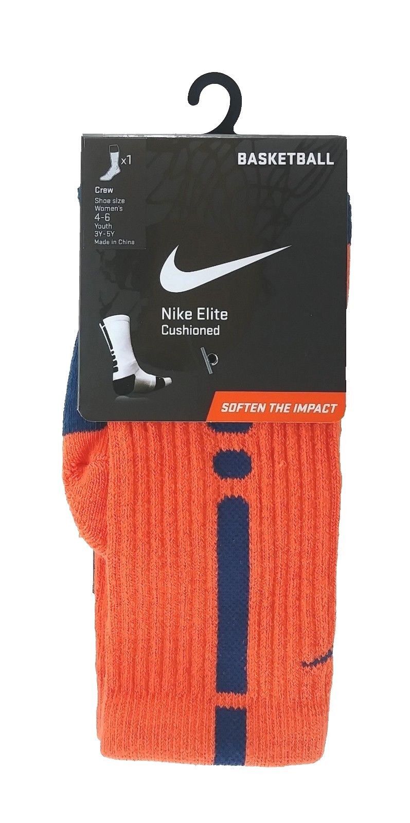 NIKE Elite Cushioned Basketball Crew Socks sz S Small (4-6) Turf Orange - $24.99
