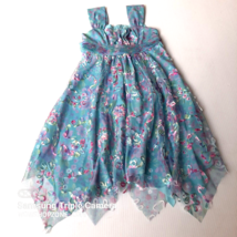 Bonnie Jean Girls Dress 8 Aqua Blue Ribbon Colorful Princess Party Cute High Low - £39.78 GBP