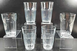 6 Pasabahce Palaks Boroque 12 Oz Tumblers Set Clear Cut Panel Drink Glasses Lot - £52.91 GBP