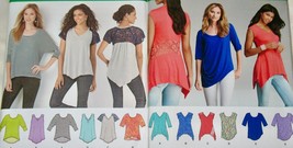 Lot 2 Simplicity Patterns Misses Knit Tops #1198 & 1463 Sizes XXS-XXG New! - $12.19