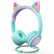 FosPower Kids Headphones with LED Cat Ears (Safe Volume Limit 85 dB), 3.... - £29.99 GBP