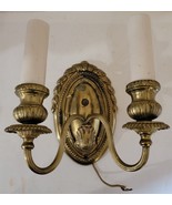 Vtg Ornate Heavy Brass 2-Light Wall Lamp Sconce for Refurbish &amp; Restorat... - €33,26 EUR